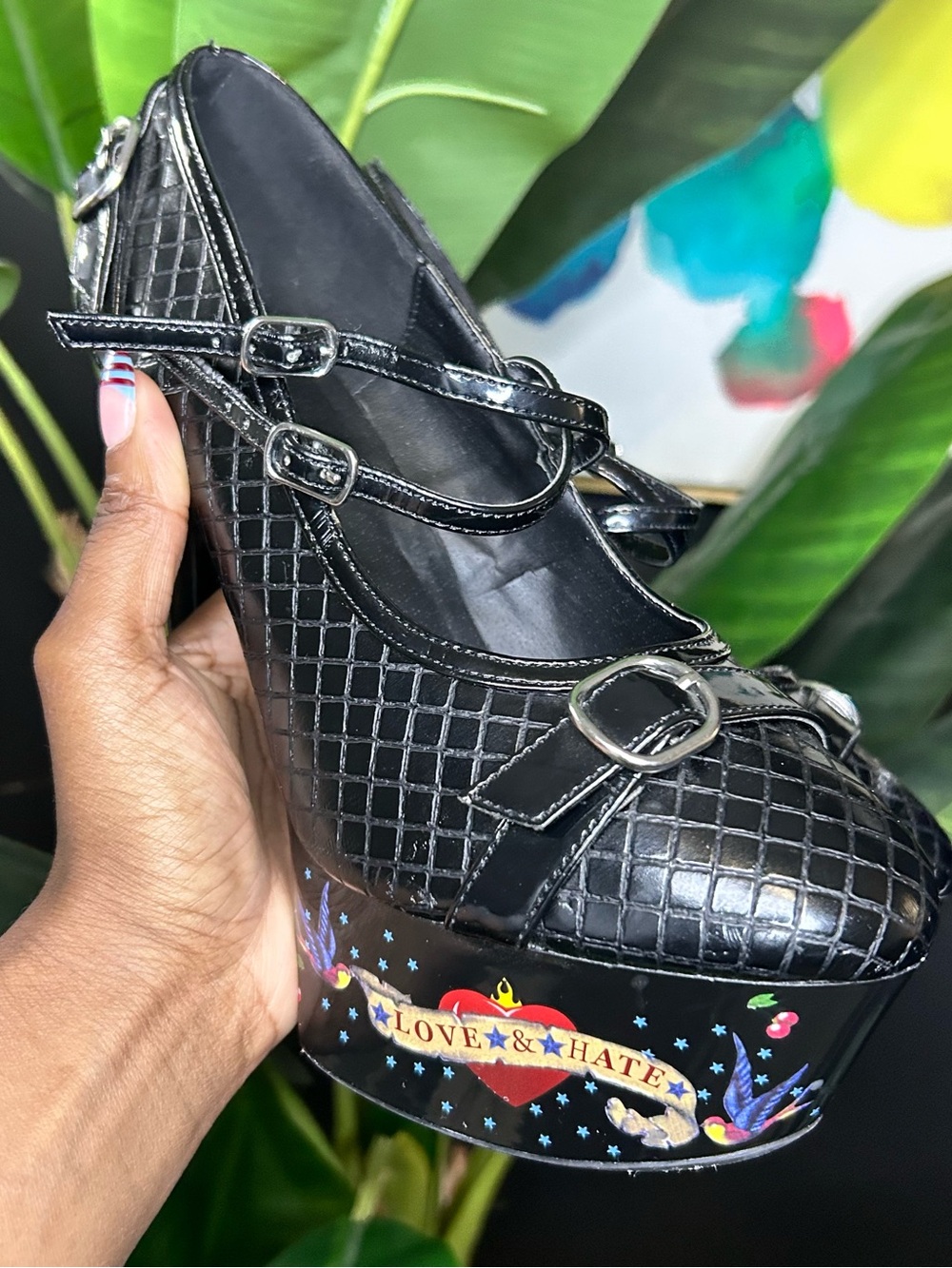 Penthouse by Ellie ShoesQuilted Platform Mary Jane Heels with Buckle Accent